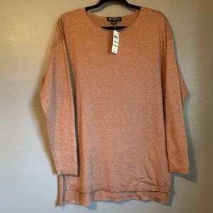 NWT INC Int Concepts Sz Med Women’s Bronze Metallic Boatneck Top Shirt Ret $59!